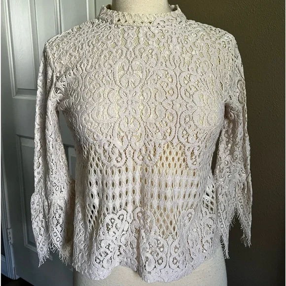 Zara lace l/s blouse - Picture 3 of 7